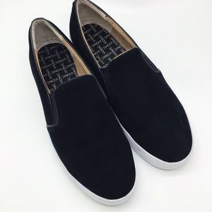 Vionic Midi Slip On Sneakers Black Suede Size 9.5